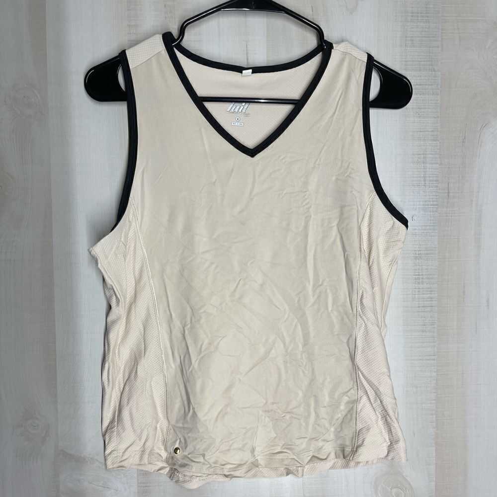 Tail v neck sleeveless beige with black tank top golf, size‎ medium